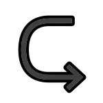 Left Arrow Curving Right SVG Icon